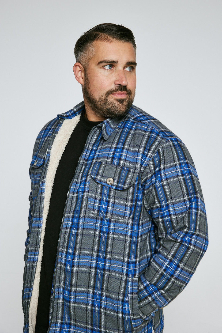 Kam Kbs 6231 L/S Zip Sherpa Lined Shirt.