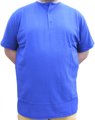 Azzuro Plain Grandad Henley T-Shirts