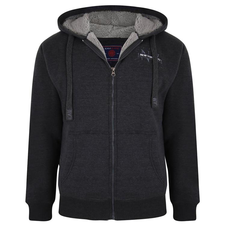 Kam Ny Emblem Sherpa Lined Hooded Jacket