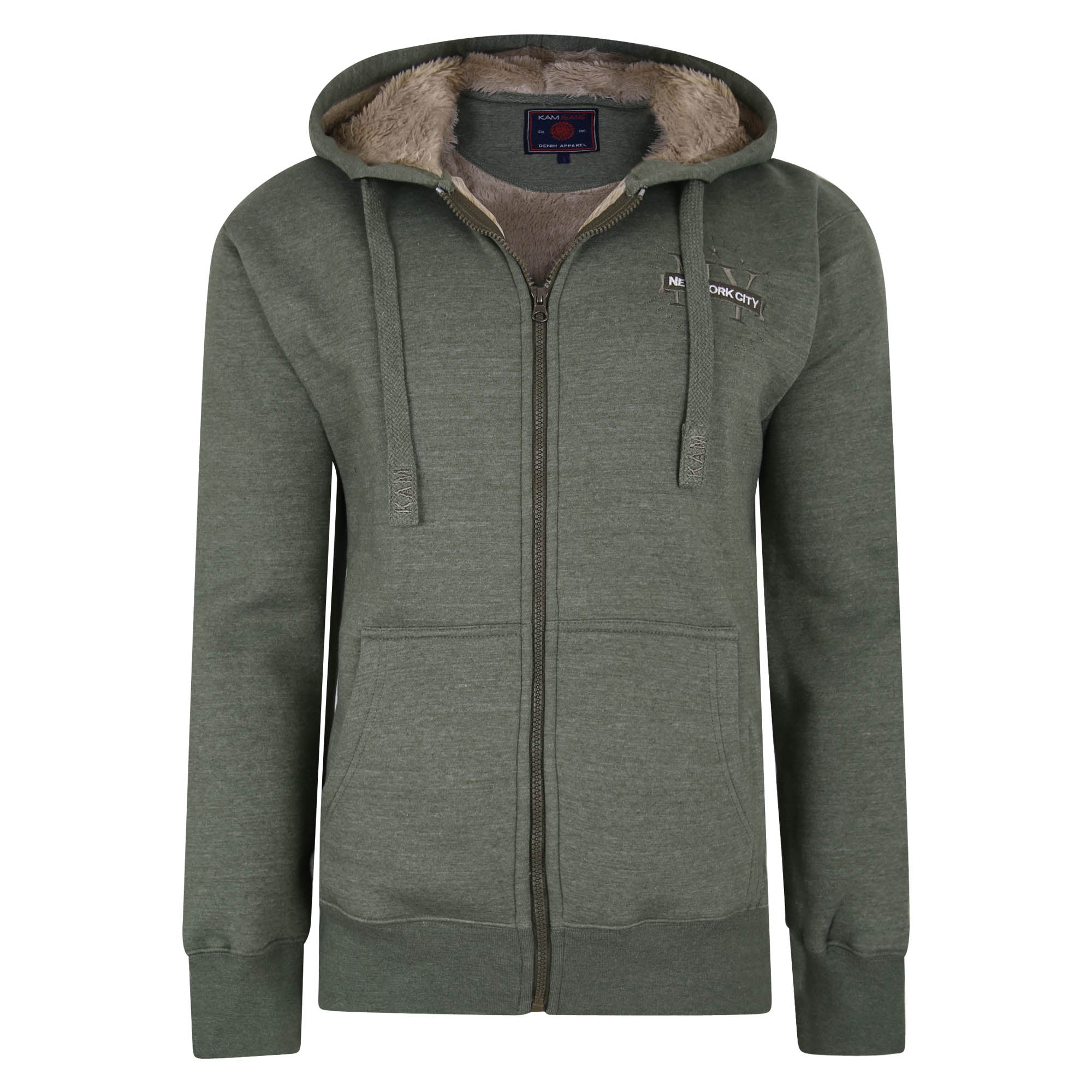 Kam Ny Emblem Sherpa Lined Hooded Jacket