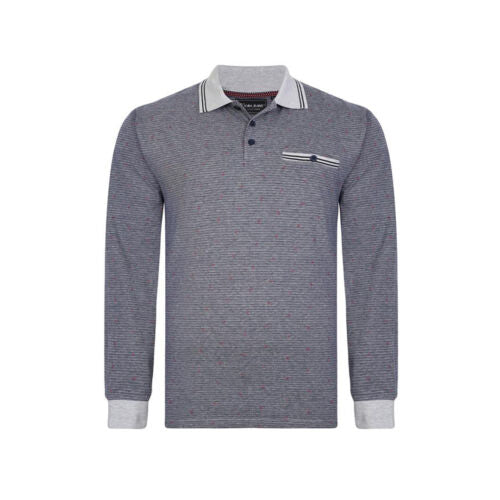Kam Kbs 5461 L/S Stripe Dobby Polo