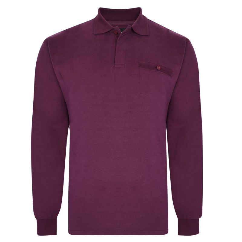 Kam Kbs 5457 L/S Jacquard Collar Polo.