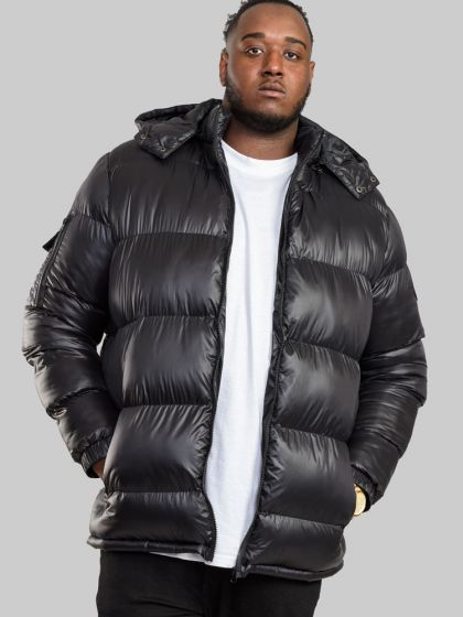 Kam Black Parka Coat Warm Sherpa Lining