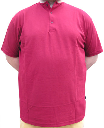 Azzuro Plain Grandad Henley T-Shirts