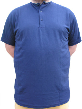 Azzuro Plain Grandad Henley T-Shirts