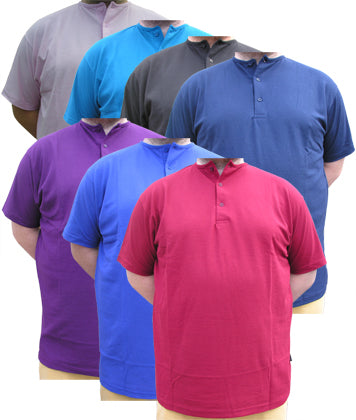 Azzuro Plain Grandad Henley T-Shirts