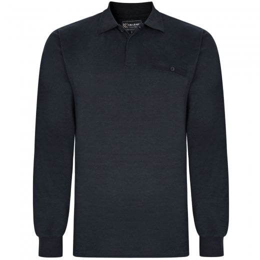 Kam Kbs 5457 L/S Jacquard Collar Polo.