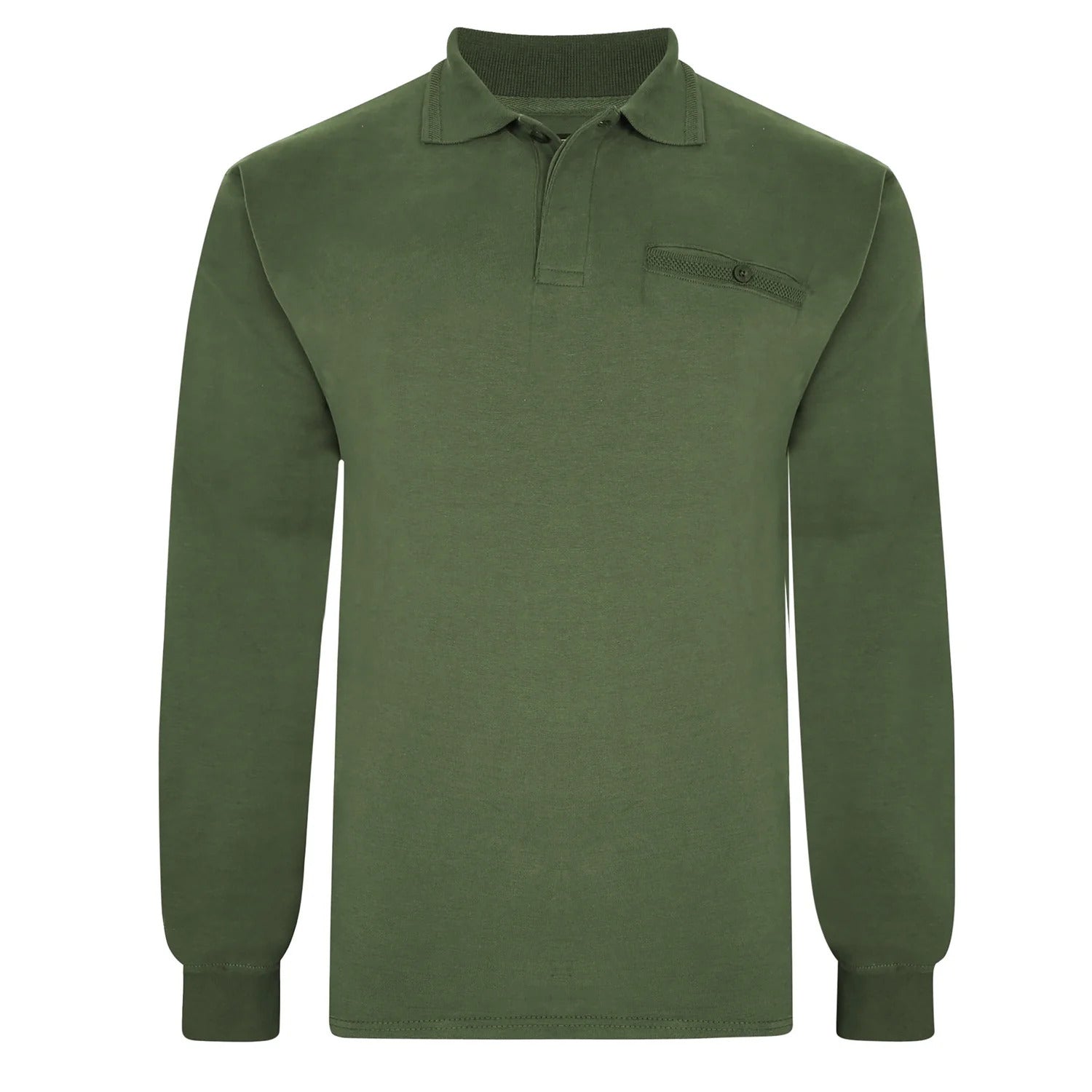 Kam Kbs 5457 L/S Jacquard Collar Polo.