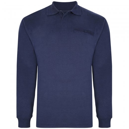 Kam Kbs 5457 L/S Jacquard Collar Polo.
