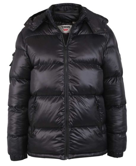 Kam Black Parka Coat Warm Sherpa Lining