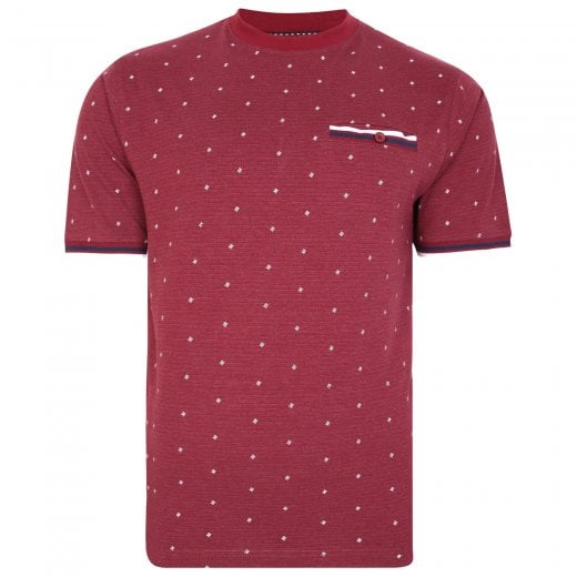 Kam Kbs 5396 S/S Dobby Print Tee Shirt.